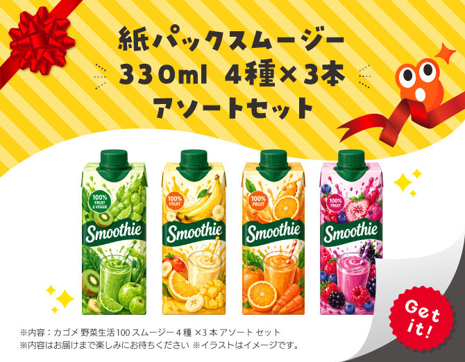 ■紙パックスムージー330ml 4種×3本 アソートセット